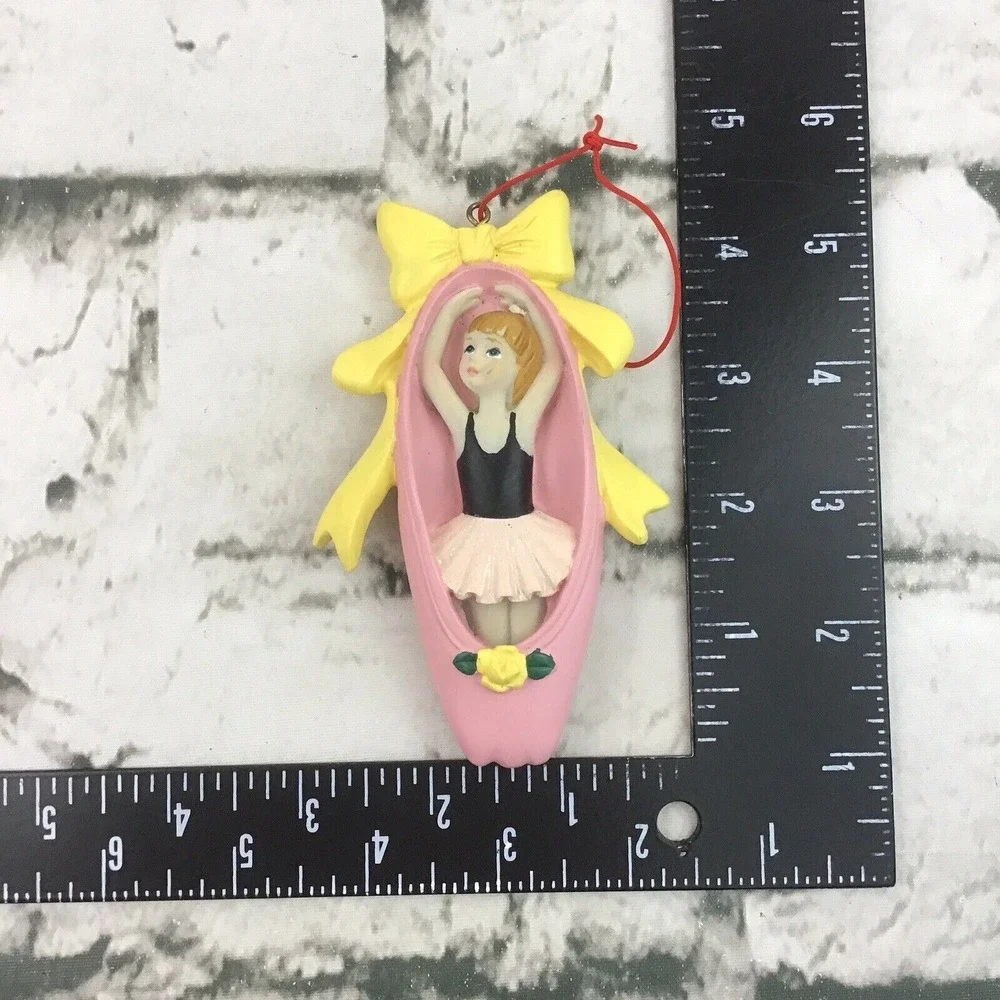 Vintage Ballet Slipper Ballerina Little Girl Dancing Christmas Ceramic Ornament